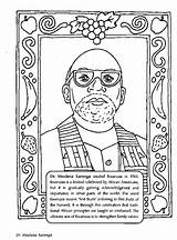 Coloring History Month Pages African American Kids Printable Sheets Malcolm Kwanzaa Activities Karenga Sheet Books Maulana Colouring Colors Color Leaders sketch template