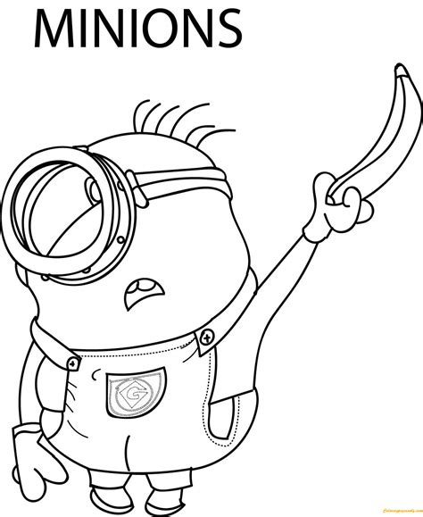 banana minion coloring pages cartoons coloring pages  printable