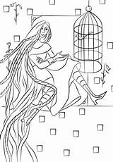 Rapunzel Coloring Tower Her Pages Categories sketch template
