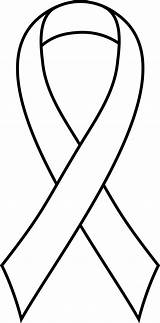 Ribbon Clip Coloring Cancer Breast Awareness Outline Simple Line Blank Sweetclipart sketch template