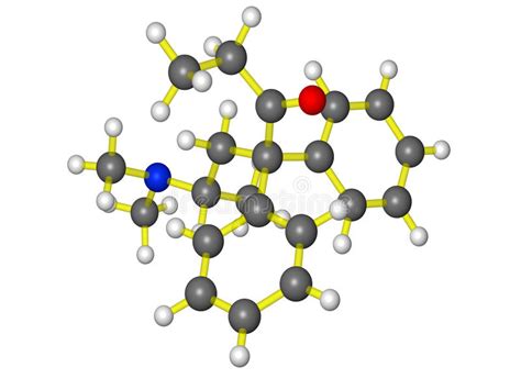 molecular model of lysergic acid diethylamide lsd stock illustration