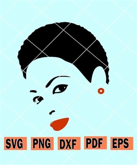 clip art black woman with short hair file for cricut vector melanin svg