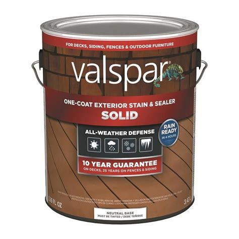 valspar tintable neutral base solid exterior stain  sealer actual