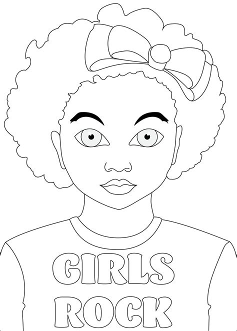 girl  bow coloring page black girl coloring page african american
