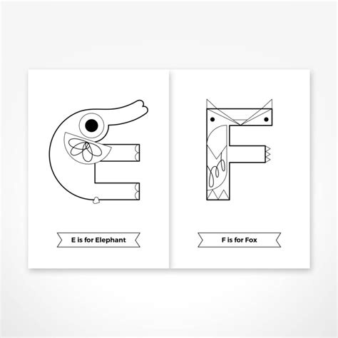 animal alphabet colouring book  pages  colouring etsy