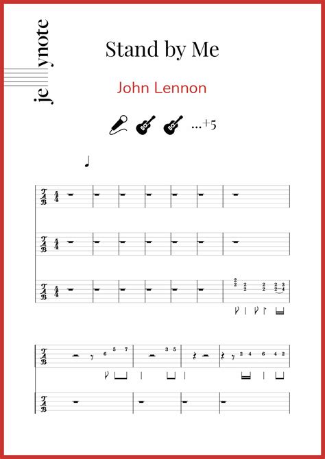 John Lennon Stand By Me Guitar And Bass Sheet Music Jellynote