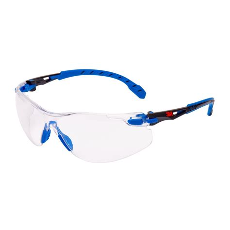 3m Solus Safety Glasses Blue Black Frame Scotchgard Anti Fog Clear