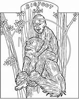 Coloring Sasquatch Bigfoot Pages Printable Etsy Morian Designlooter 37kb Choose Board Drawings sketch template