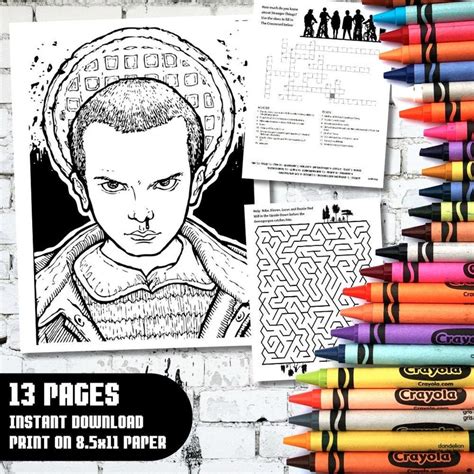 Stranger Things Coloring Activity Printable Pages Etsy