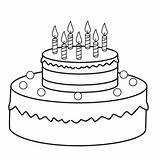 Coloring Cake Printable Children Easy Pages Print sketch template