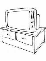 Coloring Pages Tv Furniture Kids Print Coloringtop sketch template