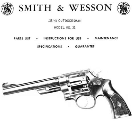 smith wesson model  revolver  parts  maintenance manual ebay
