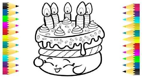 shopkins cake coloring page coloring  kids coloring  kids