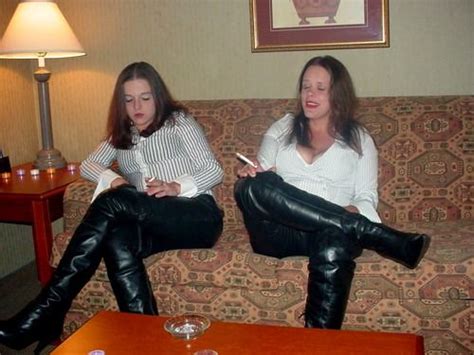 Mother And Daughter The Genes Run In The Trousers Leather Thigh High
