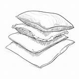 Cushion Sketch Pillows Illustrations Drawn Vector Clip Illustration Hand Stock sketch template