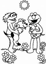 Coloring Sesame Street Rosita Pages Elmo Oscar Grouch Puppy Playing Getcolorings sketch template