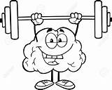 Lifting Weights Cerebro Pesas Levantamiento Outlined Contorneado sketch template