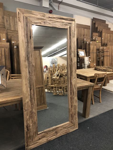 spiegel massivholz teak wandspiegel masse    cm spiegel wohnaccessoires