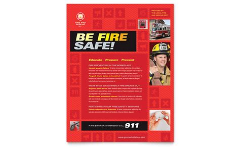 fire safety flyer template design