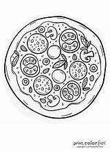 Pizza Coloring Dibujos Kolorowanka Wydruku Printcolorfun sketch template