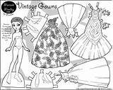 Marisole Vintage Monday Paper Dolls Gowns Printable Color Doll Print Coloring Pages Clothing Colouring Thin Friends Personas Paperthinpersonas Drawing 1950s sketch template