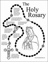 Rosary Pray Prayer Thecatholickid Saying Hail Blessed Fatima sketch template