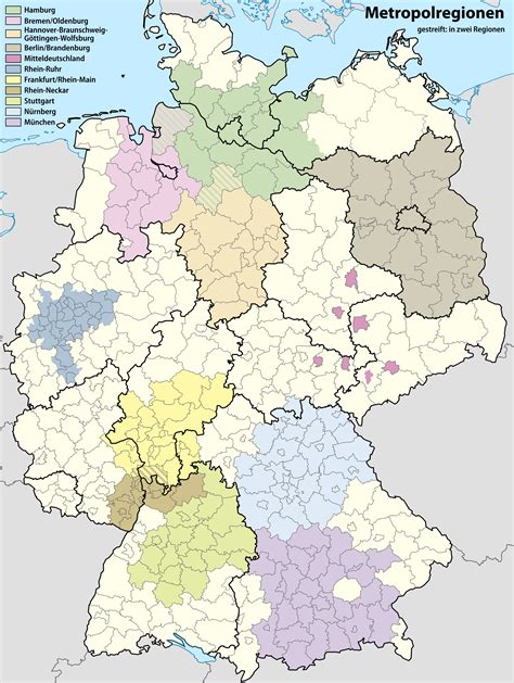 germany metropolitan regions map populationdatanet