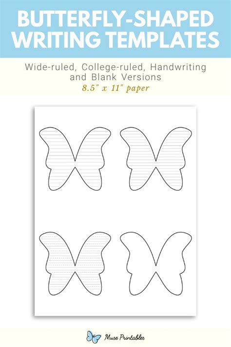 printable butterfly shaped writing templates writing templates