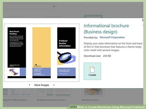 create brochures  microsoft publisher  steps