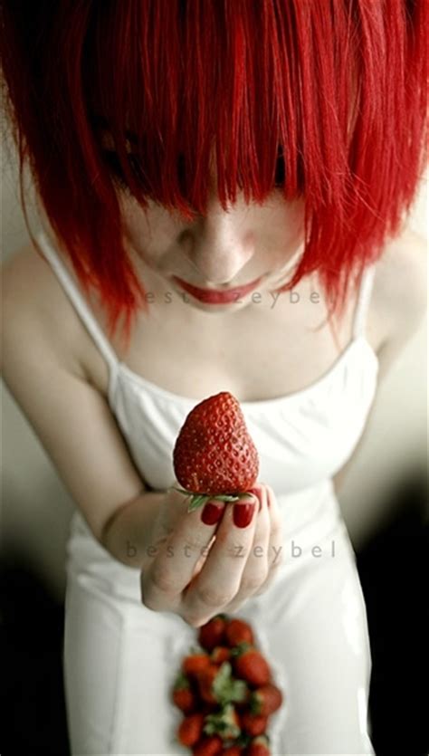 Girl Pale Red Hair Redheads Strawberries Strawberry