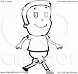 Walking Boy Clipart Outlined Coloring Vector Cartoon Cory Thoman Regarding Notes sketch template
