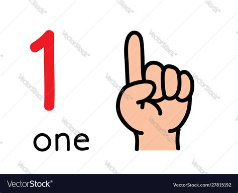 kids hand showing number  sign royalty  vector
