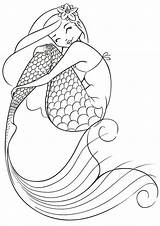 Mermaid Coloring Printable Pages Printables Easter sketch template