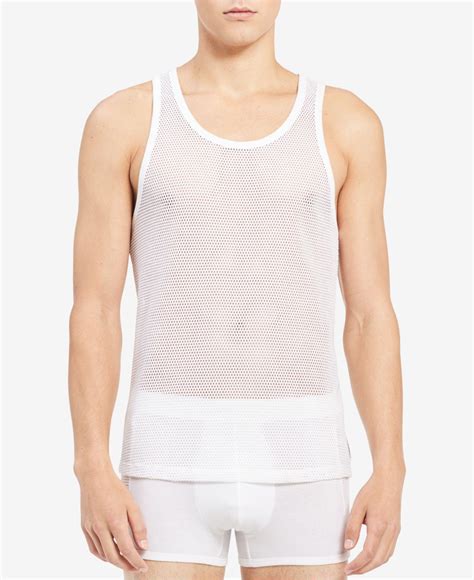 Calvin Klein Mesh Tank Top In White For Men Lyst