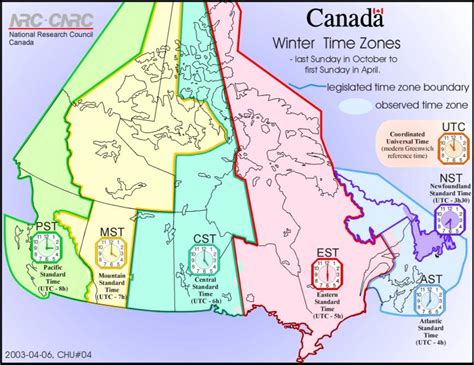 arrogburo map  time zones  canada