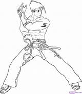 Kazuya Jin Mishima Tekken Kazama Easy Dragoart Proyectos sketch template