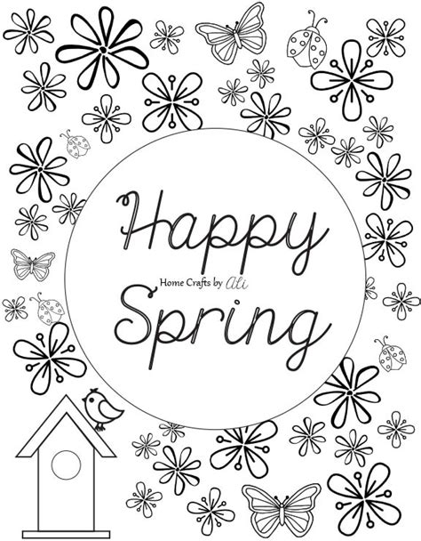happy spring printable coloring page home crafts  ali