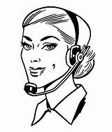 Operator Illustrations Clip Switchboard Vector Vintage Telephone sketch template