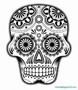 Coloring Dead Pages Skull Printable Kids sketch template