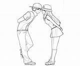 Coloring Couple Anime Pages Couples Kissing Leaf Drawing Color Getdrawings Getcolorings Print sketch template