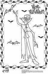 Dracula Coloring Halloween Pages Count sketch template