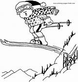 Pages Coloring Skiing Printable Sports Color Ski Kids Sport Sheets Found sketch template