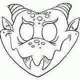 Mask Coloring Halloween Printable Masks Pages Vampire Dragon Masque Unicorn Template Kids Coloriage Party Colorier Crafts Alien sketch template