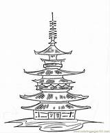 Temple Japanese Pagoda Buddhist Coloring Pages Drawing Tattoo Shrine Japan Template Kids Tattoos Color Sketch Save Getdrawings Choose Board sketch template