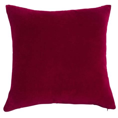 velvet cushion red   cm maisons du monde