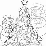 Snowman Tree Christmas Coloring Surfnetkids Pages sketch template