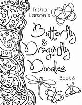 Abstract Coloring Doodles Doodle Book Butterfly Butterflies Dragonfly Pages Dragonflies Tangle Doodling Books sketch template
