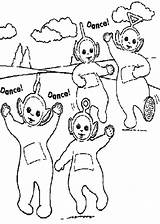 Teletubbies Coloring Dance Awesome sketch template