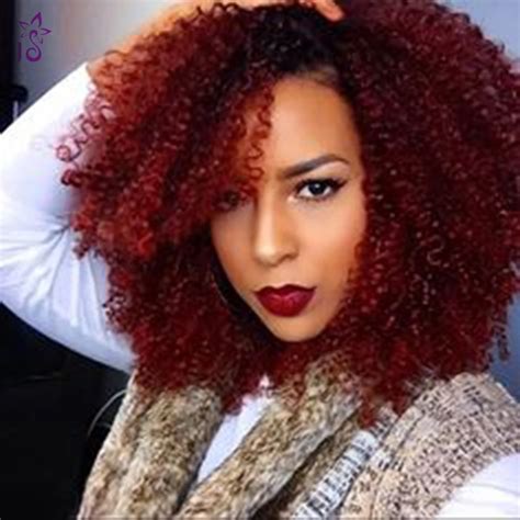 Burgundy Brazilian Kinky Curly Virgin Hair 99j Afro Kinky Curly Weave