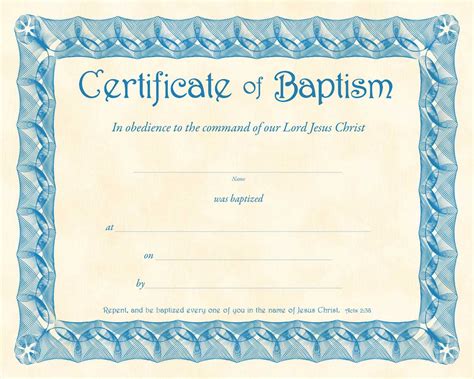 sample certificate  baptism form template  christian
